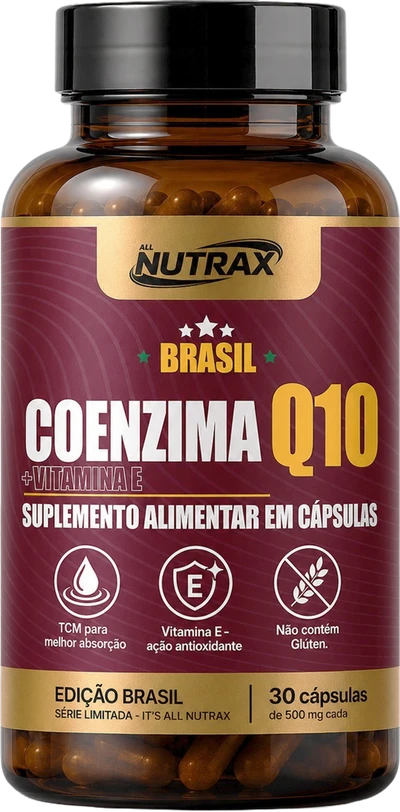 Frasco All Nutrax Coenzima Q10 + Vitamina E, 30 cápsulas